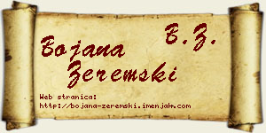 Bojana Zeremski vizit kartica
